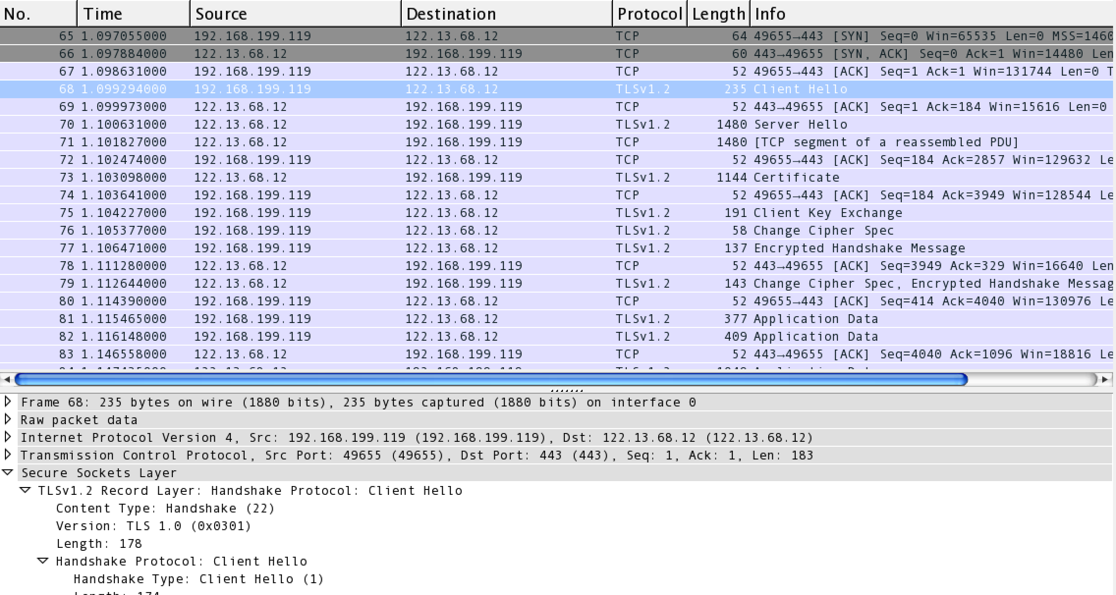 Wireshark SSL Handshake